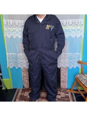 Vintage Pathfinder Kodiak Workwear Coveralls Navy Blue Size M 38-40